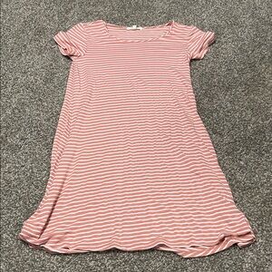 Copper Key Pink Striped Casual Dress